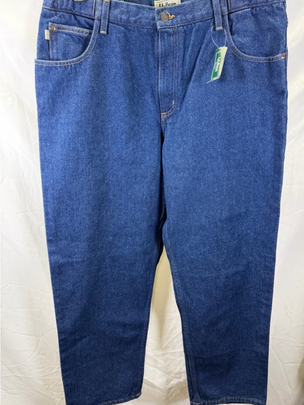LL Bean Jeans Mens 37X30 Blue Denim Dark Wash Comfort Waist Natural Fit NWT